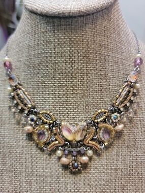 Ayala Bar Handcrafted Floral-Inspired Pink & Gold Necklace